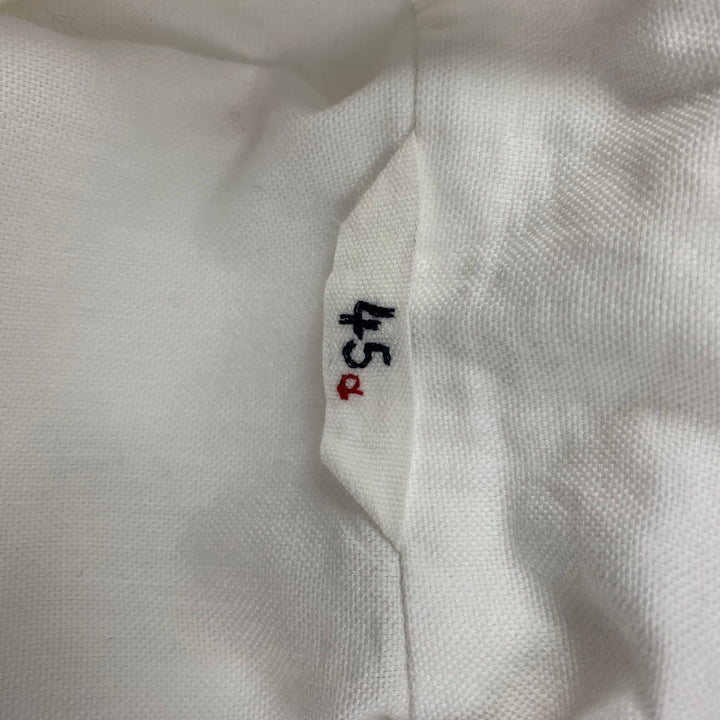 45rpm Size XL White Cotton Pop-Over Long Sleeve Shirt