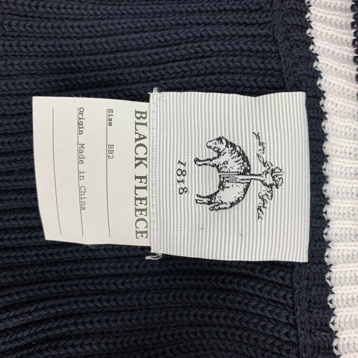 BLACK FLEECE Size M Navy White Knit Shawl Collar Cardigan