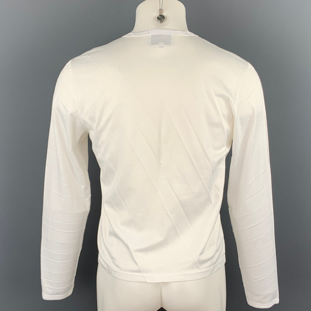 CHRISTOPH BROICH Size M White Wrinkled Cotton / Polyester Crew-Neck Pullover