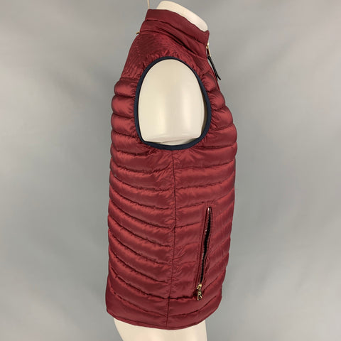 PAUL SMITH Chaleco con relleno de plumón de nailon acolchado color burdeos talla S