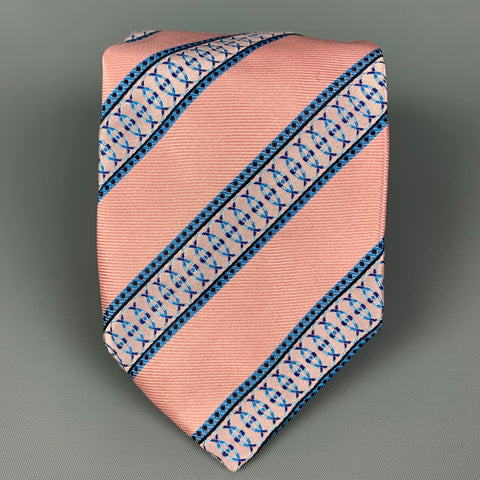 PAUL SMITH Pink Blue Stripe Silk Tie
