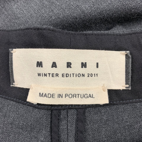MARNI Size 2 Grey Virgin Wool Cropped Casual Pants