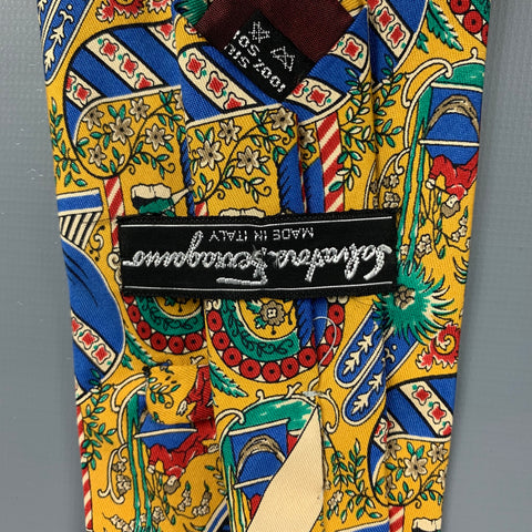SALVATORE FERRAGAMO Multi-Color Print Silk Tie