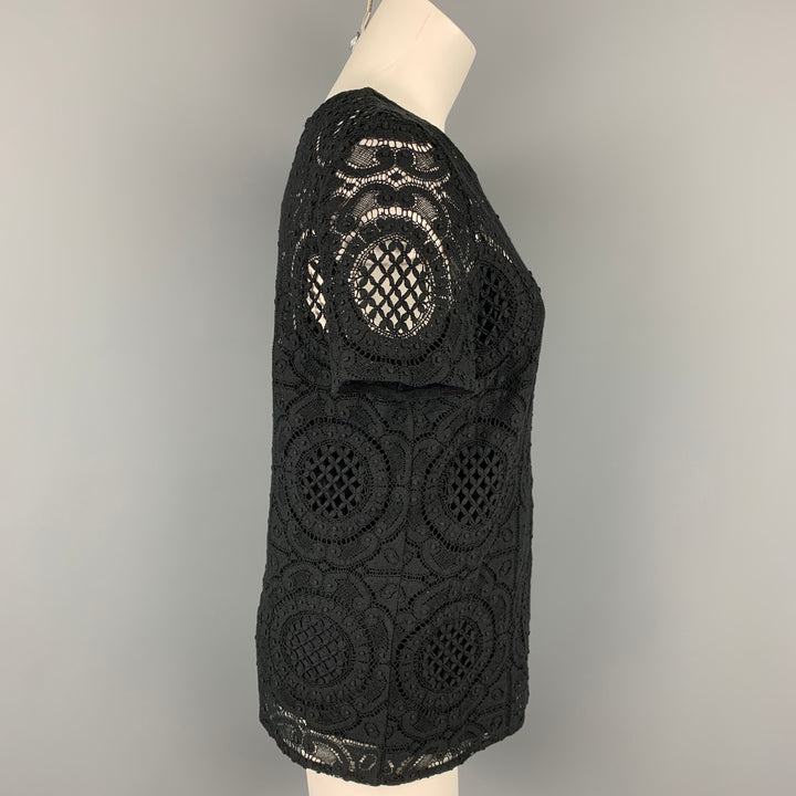 BURBERRY PRORSUM Talla 10 Top de vestir de algodón / nailon negro