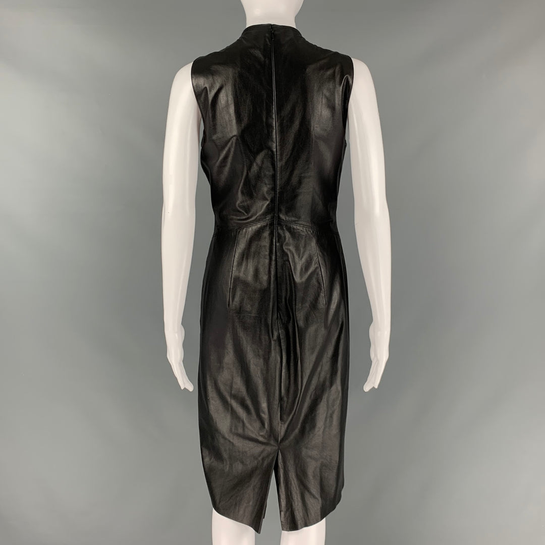 knee length dresses for ladies Vintage Ralph Lauren Collection A/W 2013 Runway Pleated Leather Strip Gown  – Recess main image 0