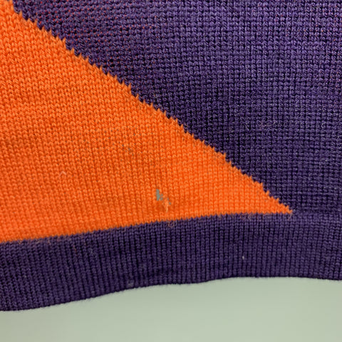 GIANNI VERSACE 1980's Purple Orange Green & Yellow Baroque Wool Sweater