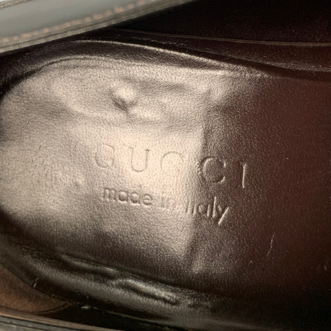 GUCCI Size 13.5 Black Perforated Leather Loafers