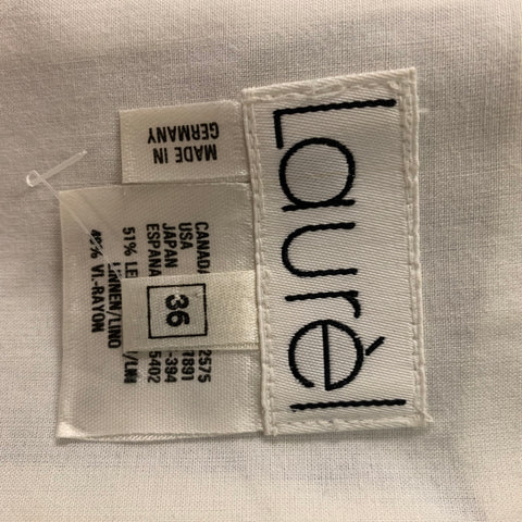 LAUREL Size 6 Purple Blue & Green Linen and  Rayon Embroidered Bustier Casual Top