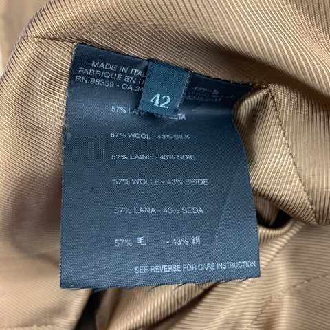 PRADA Talla 6 Blazer de chaqueta de un solo pecho de seda de lana de cobre