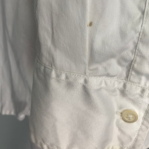 DRIES VAN NOTEN Size 6 White Silver Cotton Blouse Casual Top