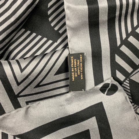 AUDEMARS PIGUET Grey & Black Silk Scarf