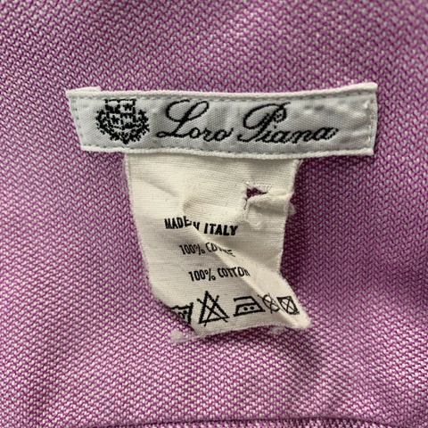 LORO PIANA Size M Purple Cotton Button Down Long Sleeve Shirt