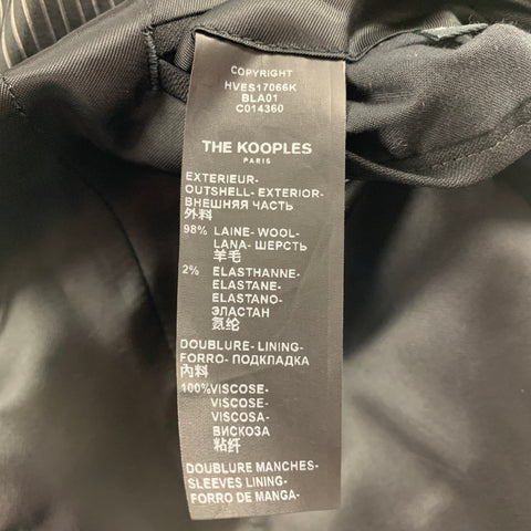 THE KOOPLES Size 36 Black Wool Peak Lapel Tuxedo Suit