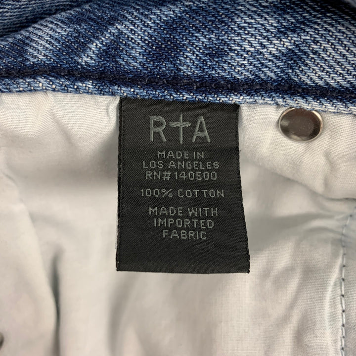 RtA Size 32 Blue Distressed Cotton Skinny Jeans