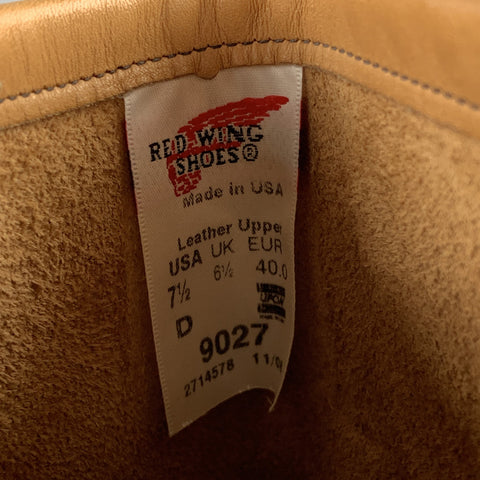 RED WING Taille 7,5 Bottes à boucle en cuir beige