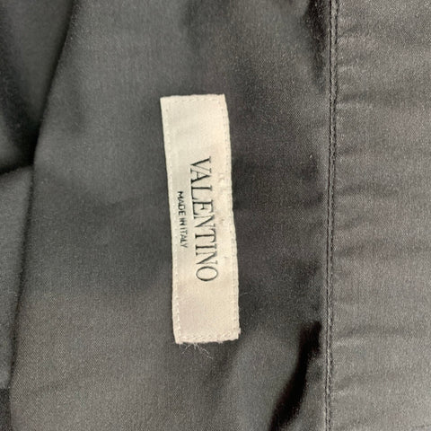 VALENTINO Talla S Camisa de manga larga con botones ocultos en mezcla de algodón negra