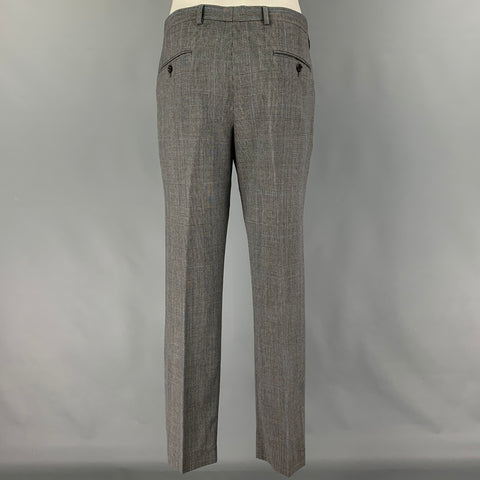 J. CREW Size 38 Regular Dark Gray Glenplaid Wool Notch Lapel Suit