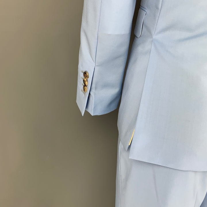 PAUL SMITH Size 42 Light Blue Wool Notch Lapel Regular Suit