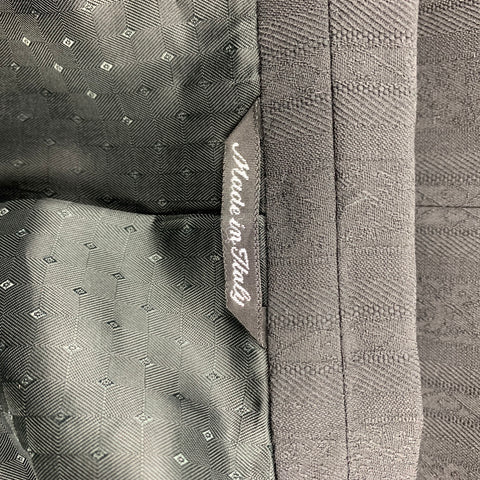 PAUL SMITH Size 38 Black Stripe Viscose Peak Lapel Sport Coat
