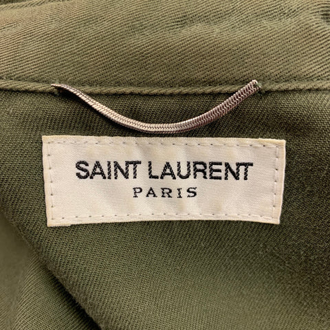 SAINT LAURENT Size S Olive Western Long Sleeve Shirt