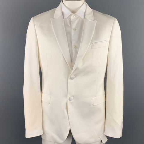 NEIL BARRETT Size 42 White Tencel Blend Peak Lapel Sport Coat