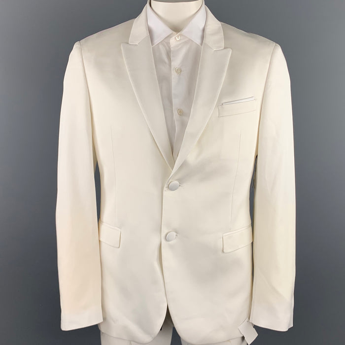 NEIL BARRETT Size 42 White Tencel Blend Peak Lapel Sport Coat