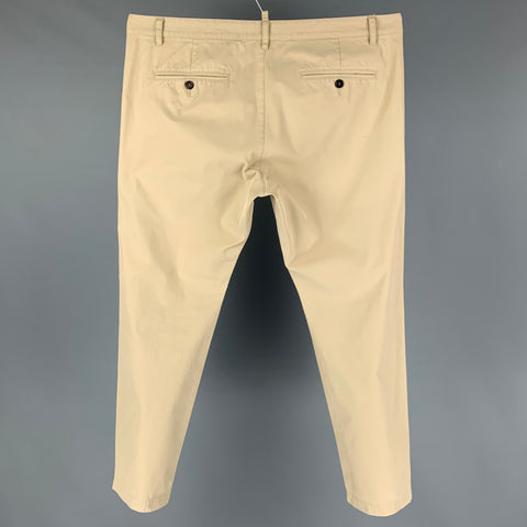 DSQUARED2 Size 38 Khaki Cotton Zip Fly Casual Pants