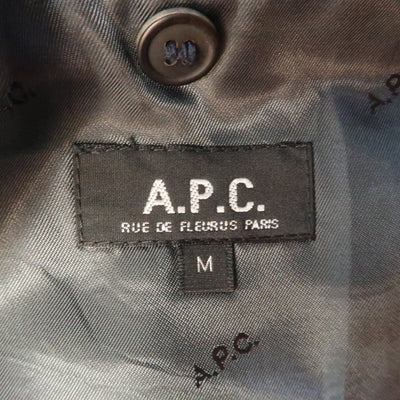 APC Chest Size 40 Navy Solid Wool Notch Lapel Sport Coat