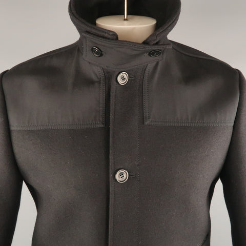 ACNE JEANS 42 Black Wool Patch Pockets Jacket