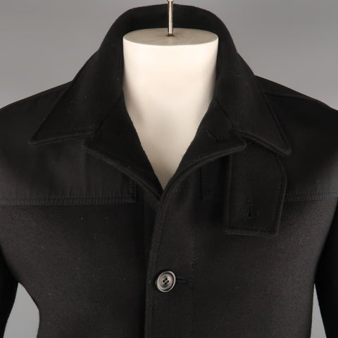 ACNE JEANS 42 Black Wool Patch Pockets Jacket
