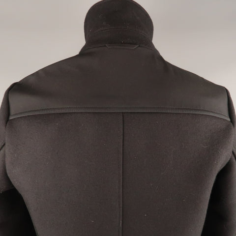 ACNE JEANS 42 Black Wool Patch Pockets Jacket