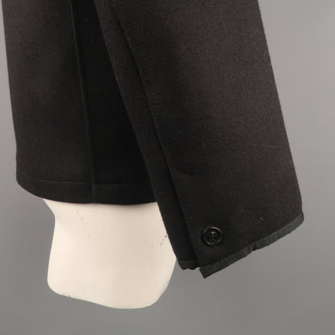 ACNE JEANS 42 Black Wool Patch Pockets Jacket