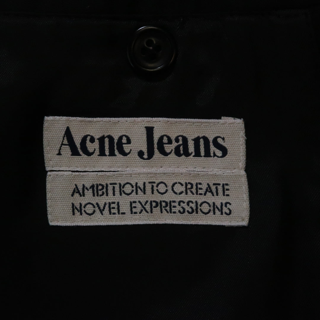 ACNE JEANS 42 Black Wool Patch Pockets Jacket