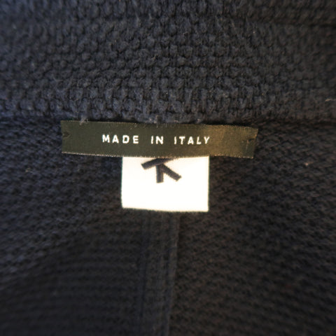ADAM KIMMEL L Navy Textured Cotton Peak Lapel Cardigan Jacket