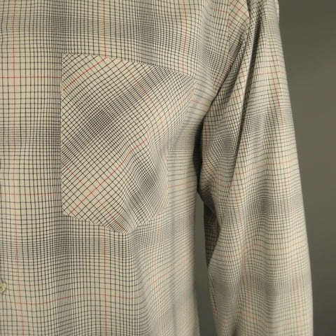 ADAM KIMMEL Size M White & Black Plaid Cotton Button Down Long Sleeve Shirt