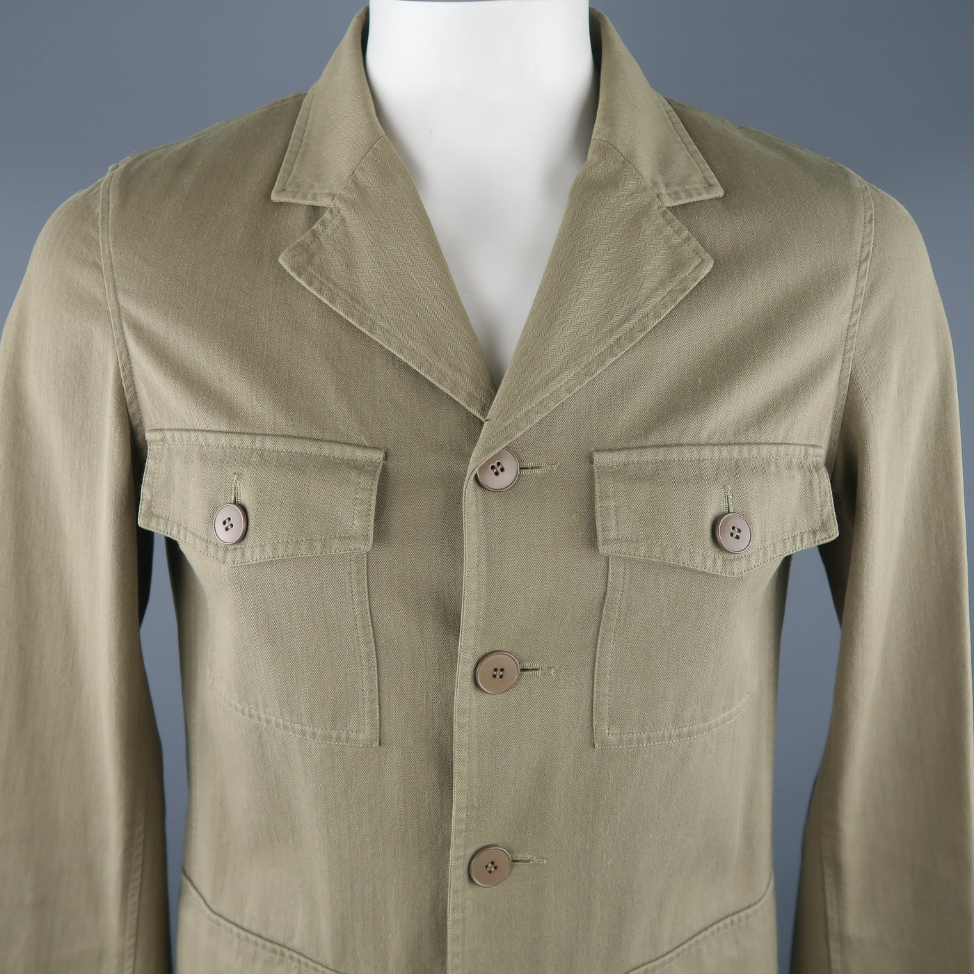 AGNES B. 38 Khaki Cotton Jacket