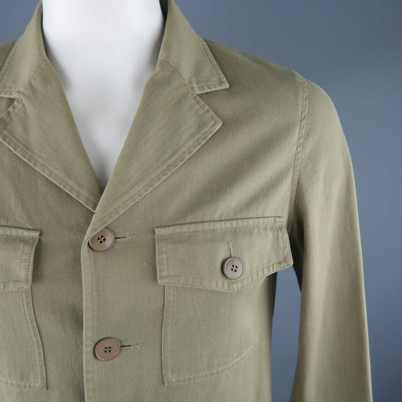 AGNES B. 38 Khaki Cotton Jacket