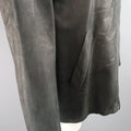 AGNES B. HOMME 40 Black Textured Leather Zip Car Coat AGNÈS B.