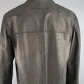 AGNES B. HOMME 40 Black Textured Leather Zip Car Coat AGNÈS B.