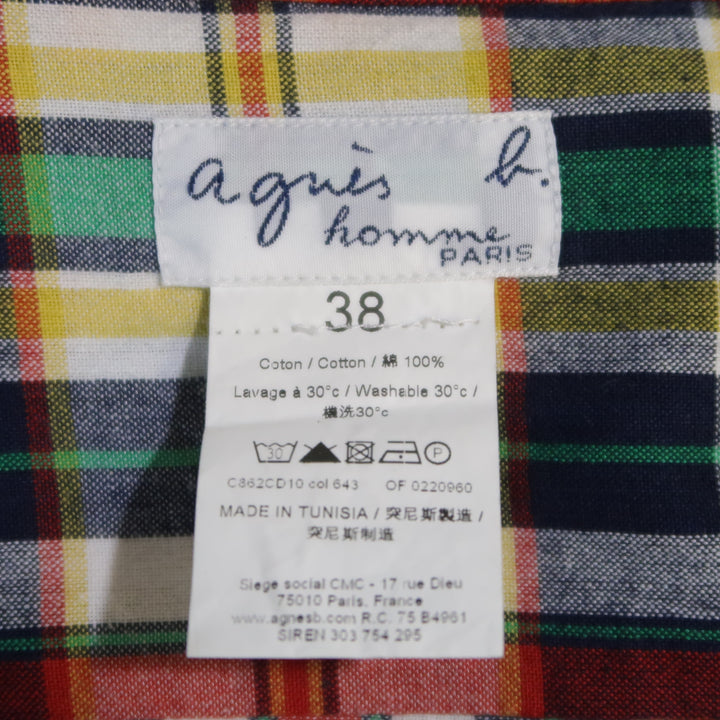 AGNES B. Size S Multi-Color Plaid Cotton Button Up Long Sleeve Shirt