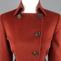 AKRIS Size 10 Burgundy Double Breasted Collared Wool / Angora Jacket AKRIS
