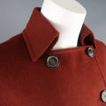 AKRIS Size 10 Burgundy Double Breasted Collared Wool / Angora Jacket AKRIS