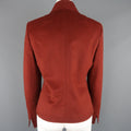 AKRIS Size 10 Burgundy Double Breasted Collared Wool / Angora Jacket AKRIS
