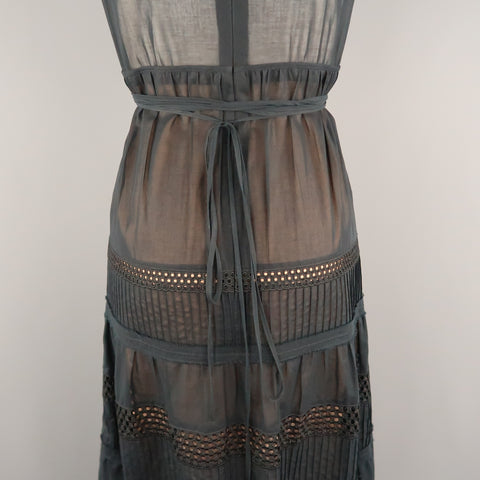 AKRIS Size 8 Black Layered Skirt Peasant  Dress