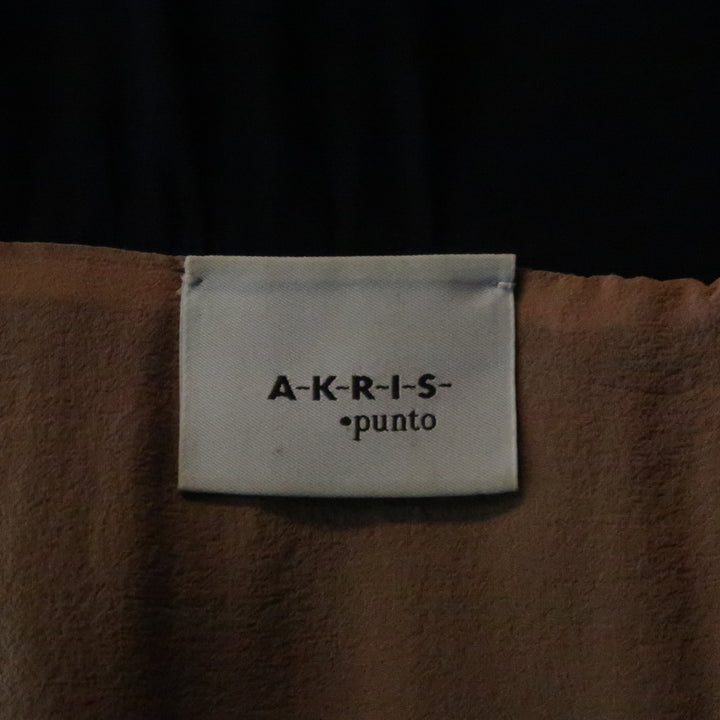 AKRIS Vestido campesino con falda en capas negra talla 8