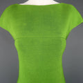 AKRIS Size 8 Green Silk Canvas High Neck Pleated Back Cocktail Dress AKRIS