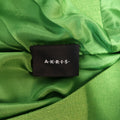 AKRIS Size 8 Green Silk Canvas High Neck Pleated Back Cocktail Dress AKRIS