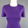 AKRIS Size 8 Purple Jersey Short Sleeve Dress AKRIS