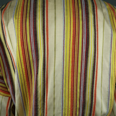 AKRIS Size M Rainbow Striped Textured Silk Collared Tunic Blouse AKRIS