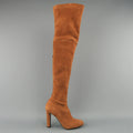 ALBERTA FERRETTI Size 9 Tan Suede Thigh High Boots ALBERTA FERRETTI